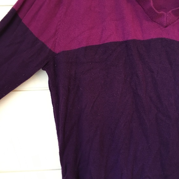 LIZ LANGE Colorblock Purple Sweater - Picture 2 of 4